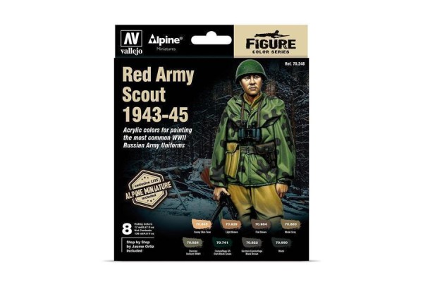 Vallejo Model Color Set: Alpine Red Army Scout 1943-45 By Jaume Ortiz (8 Farben)