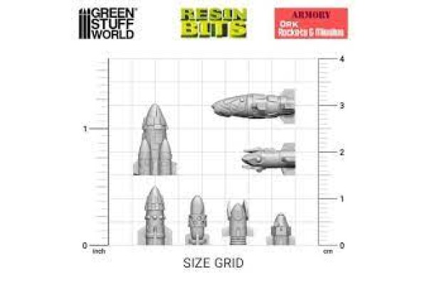 3D Printed Set: Ork Rockets And Missiles