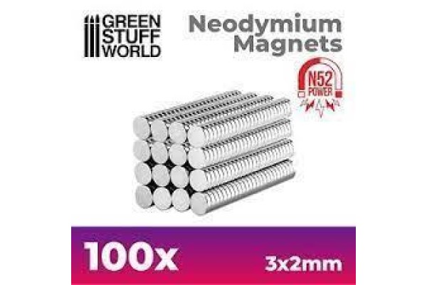 Neodymium Magnets 3X2Mm - 100 Units (N52)