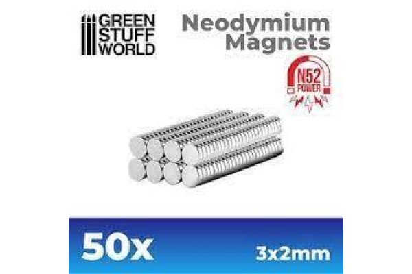Neodymium Magnets 3X2Mm - 50 Units  (N52)