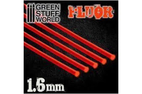 Acrylic Rods - Round 1.6 Mm Fluor Red-Orange