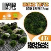 Grass Tufts - 12Mm Self-Adhesive - Dark Green