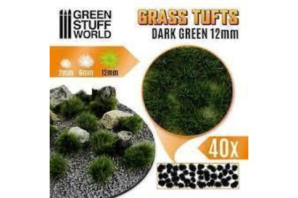 Grass Tufts - 12Mm Self-Adhesive - Dark Green