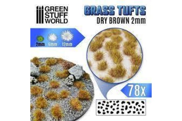 Grass Tufts - 2Mm Self-Adhesive - Dry Brown