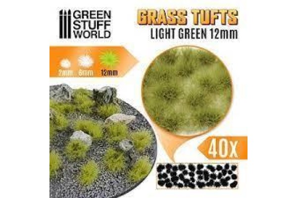 Grass Tufts - 12Mm Self-Adhesive - Light Green