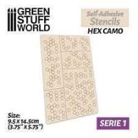 Self-Adhesive Stencils - Hex Camo