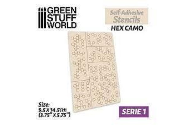 Self-Adhesive Stencils - Hex Camo