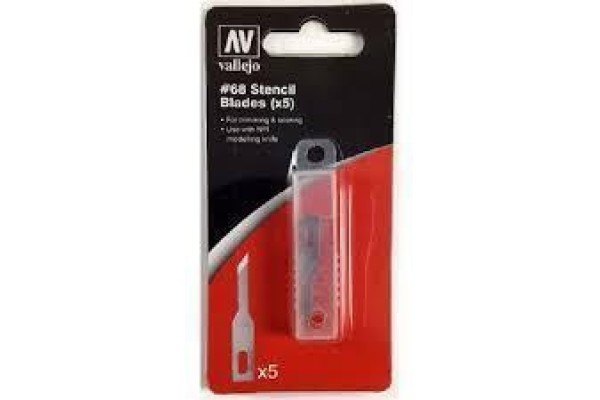 Vallejo Tool 68 Stencil Edge Blades (5) - For No.1 Handle
