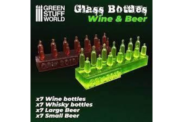 Wine And Beer Bottles Resin Set