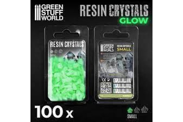 Green Glow Resin Crystals - Small