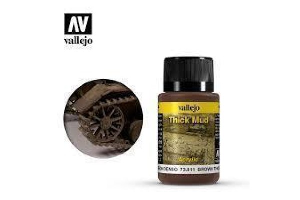 Vallejo Weathering Effects Thick Mud Brown 40 Ml