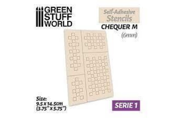 Self-Adhesive Stencils - Chequer M - 6Mm