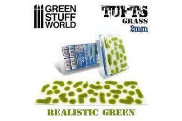 Grass Tufts - 2Mm Self-Adhesive - Realistic Green