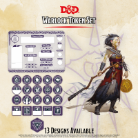 Dungeons And Dragons 5Th Warlock Token Set (22  And  Combat Tile)