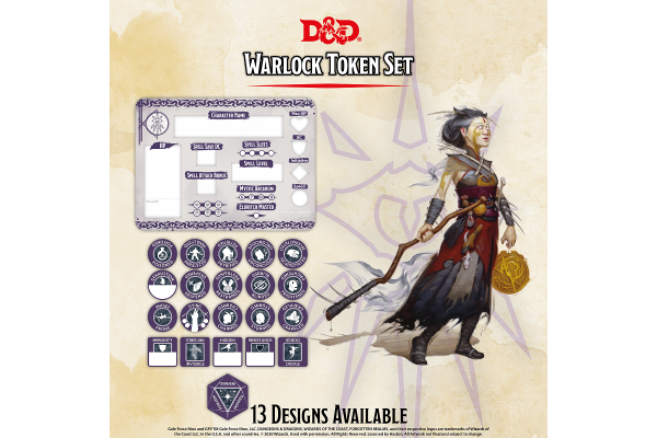 Dungeons And Dragons 5Th Warlock Token Set (22  And  Combat Tile)