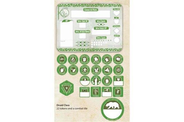 Dungeons And Dragons 5Th Druid Token Set (23  And  Combat Tile)