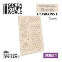 Self-Adhesive Stencils - Hexagons L - 9Mm