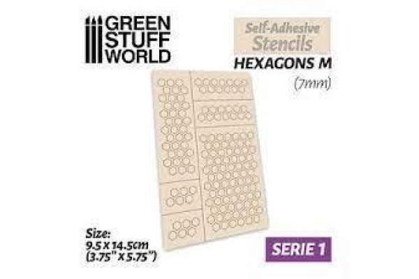 Self-Adhesive Stencils - Hexagons M - 7Mm