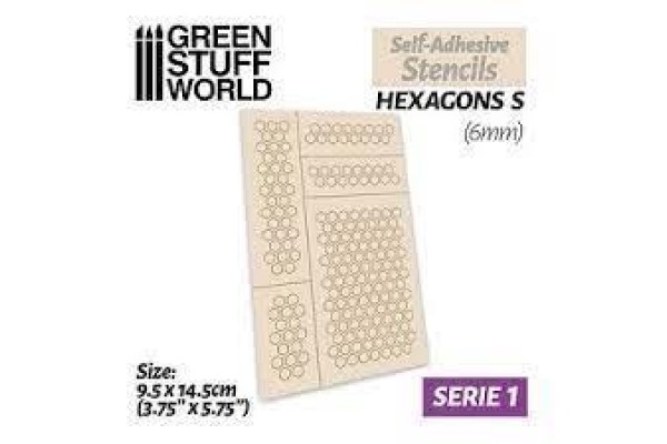 Self-Adhesive Stencils - Hexagons S - 6Mm