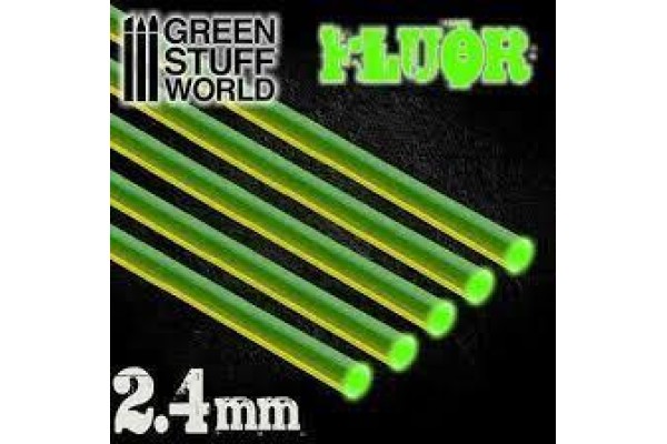 Acrylic Rods - Round 2.4 Mm Fluor Green
