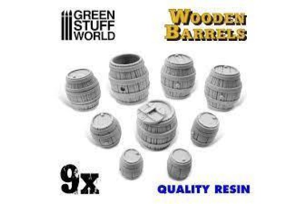 9X Resin Wooden Barrels