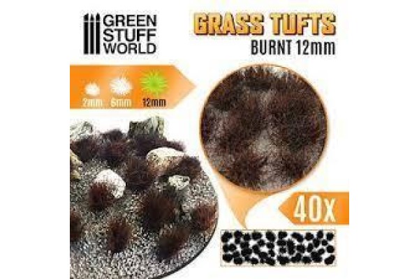 Grass Tufts - 12Mm Self-Adhesive - Burnt
