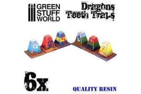 6X Resin Dragon Teeth Traps For Tanks