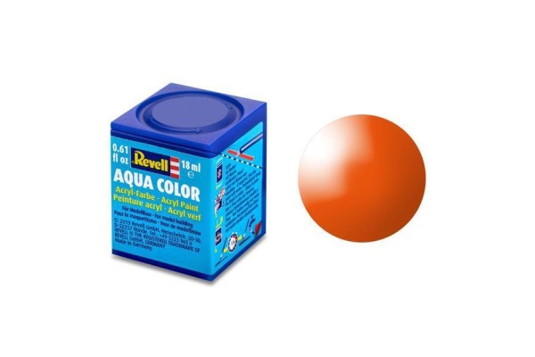 Oranje Glanzend Aqua Color 18 Ml Revell Modelbouwverf Op Waterbasis