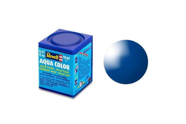 Blauw Glanzend Ral 5005 Aqua Color 18 Ml Revell Modelbouwverf Op Waterbasis