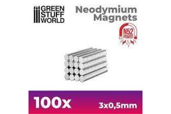 Neodymium Magnets 3X0'5Mm - 100 Units (N52)
