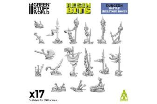 3D Printed Set - Battle Skeleton Bones 1:48