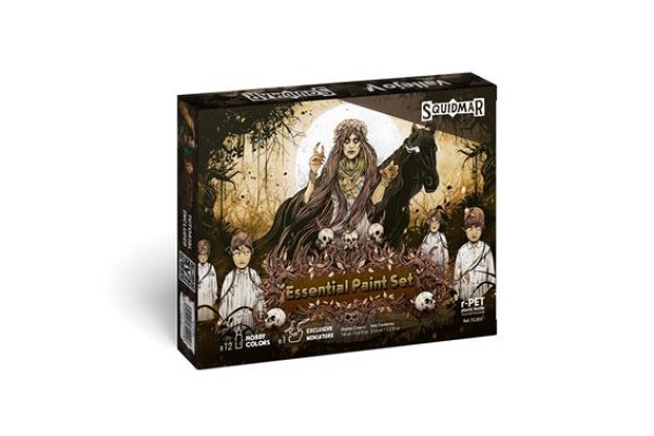 Vallejo - Game Color  / 12 Colors + Figure - Essential Paint Set By Squidmar Miniatures 18 Ml