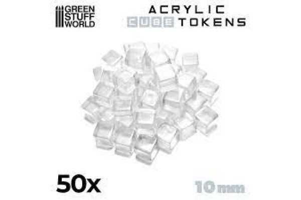 Gaming Tokens - Transparent Cubes 10Mm