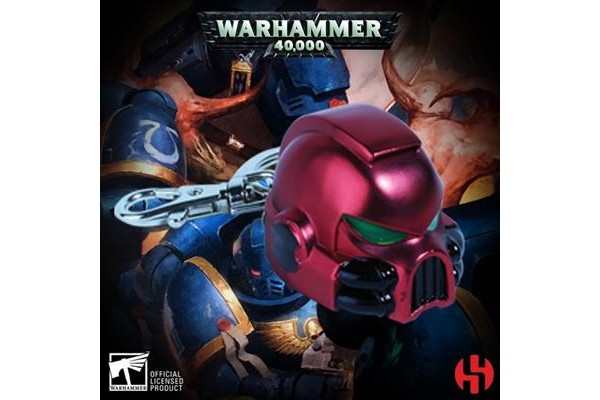 Warhammer 40K Metal Keychain Space Marine Mkvii Helmet Blood Angels