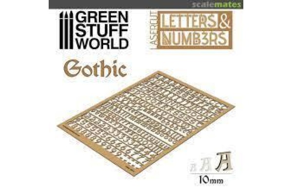 Letters And Numbers 10 Mm Gothic