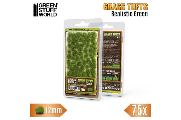 Static Grass Tufts 12 Mm - Realistic Green