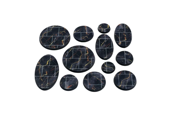 Black Marble Instabases Round 25Mm (10 Pc.)