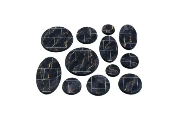 Black Marble Instabases Round 28Mm (10 Pc.)