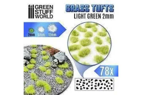 Grass Tufts - 2Mm Self-Adhesive - Light Green