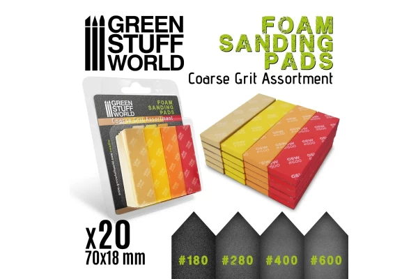 Foam Sanding Pads - Coarse Grit Assortment X20