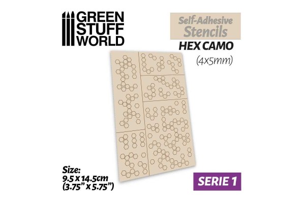 Self-Adhesive Stencils - Hex Camo