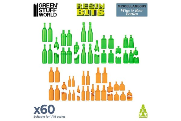 Wine And Beer Bottles Resin Set