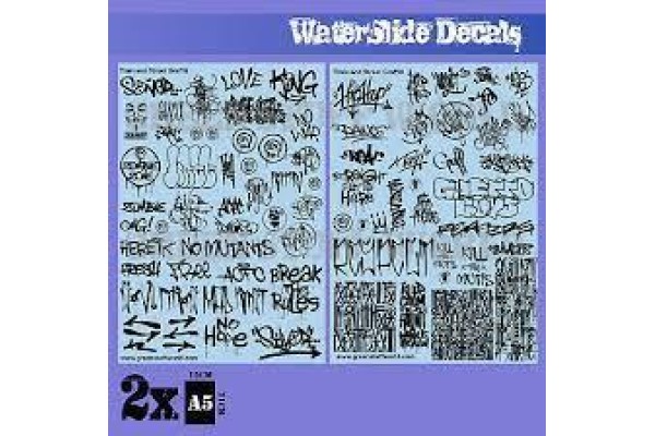 Waterslide Decals - Train And Graffiti Mix - Black