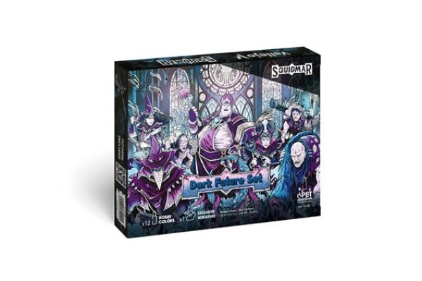 Vallejo - Game Color  / 12 Colors + Figure - Dark Future Set By Squidmar Miniatures 18 Ml