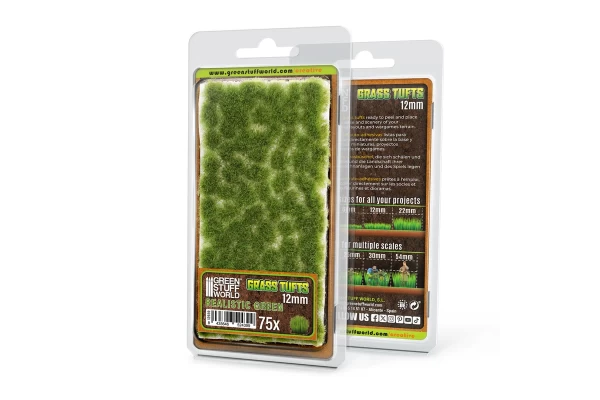 Static Grass Tufts 12 Mm - Realistic Green