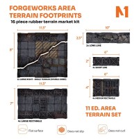 Forgeworks Area Terrain Footprints - 40K 11Th Edition Set - 16-Piece Rubber Terrain Marker Kit