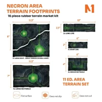Necron Area Terrain Footprints - 40K 11Th Edition Set - 16-Piece Rubber Terrain Marker Kit Necron Area Terrain Footprints - 40K 11Th Edition Set - 16-Piece Rubber Terrain Marker Kit
