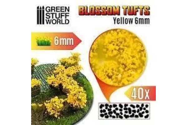 Blossom Tufts - 6Mm Self-Adhesive - Yellow Flowers