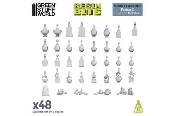 Potion And Liquor Bottles Resin Set