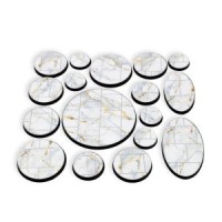 White Marble Instabases Round 25Mm (10 Pc.)